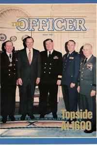 Rear Admiral Carey in the Oval Office of the White House with President Bush